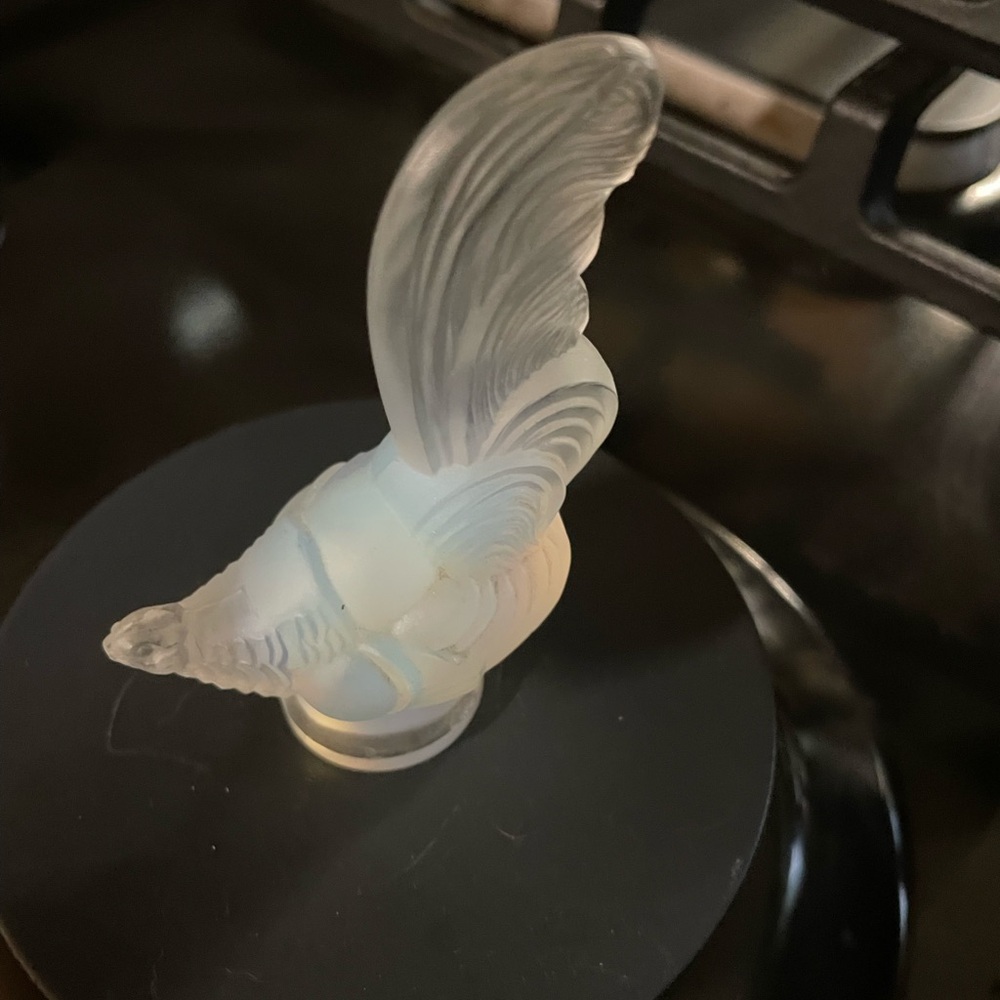 Sabino Opalescent Hen Rooster, Pheasant Or Chicken France Glass Flaws